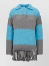 Etro Striped Wool Blend Polo Shirt