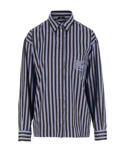 Etro Striped Button-up Shirt In Black