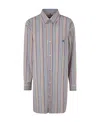 Etro Oversized Multicolor Shirt With Stripe Motif And Pegasus Embroidery In Cotton Woman In Multicolor