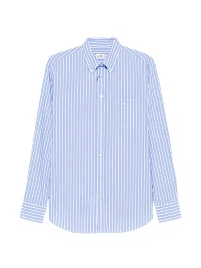 Etro Striped Button-down Shirt In Blue
