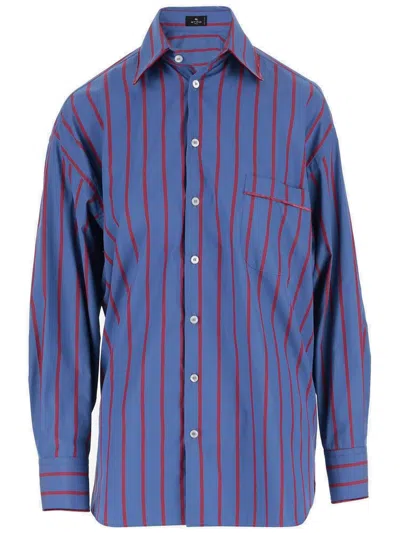 Etro Striped Buttoned Shirt In Multi