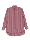 Etro Striped Chest-pocket Shirt In Red