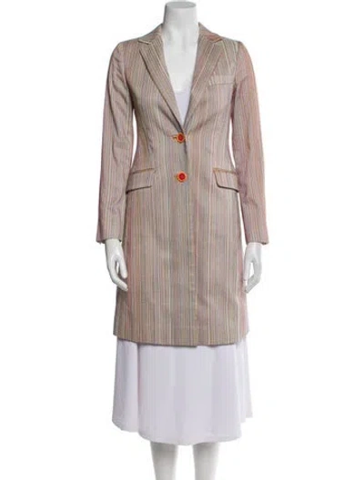 Pre-owned Etro Striped Coat In Neutral