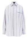Etro Striped Cotton Shirt In White