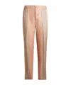 Etro Striped Cotton Jogging Trousers In Nude