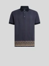 Etro , Striped Cotton Polo Shirt, Man, Navy Blue, Size Xxl In Navy Blue