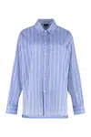 Etro Striped Cotton Shirt In Blue