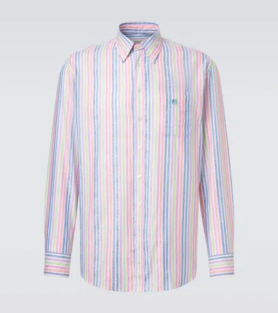 Etro Striped Cotton Shirt In Multi