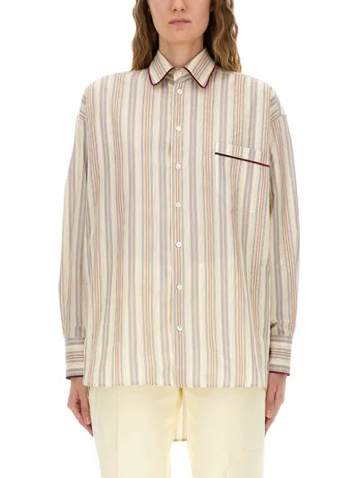 Etro Striped Cotton Shirt In Multicolour