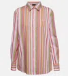 Etro Striped Jacquard Cotton Shirt In Multicoloured