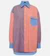 Etro Oversized Striped Cotton Poplin Patchwork-style Shirt In Multicoloured