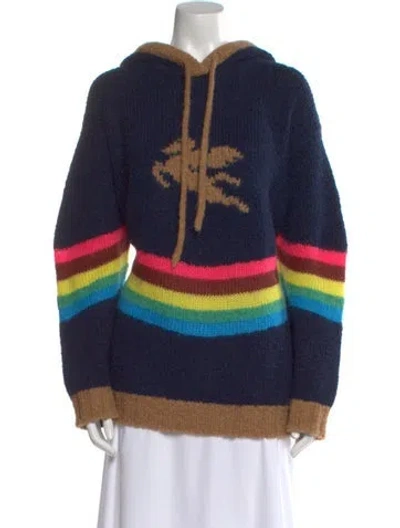 Pre-owned Etro Striped Crew Neck Sweater In Blue
