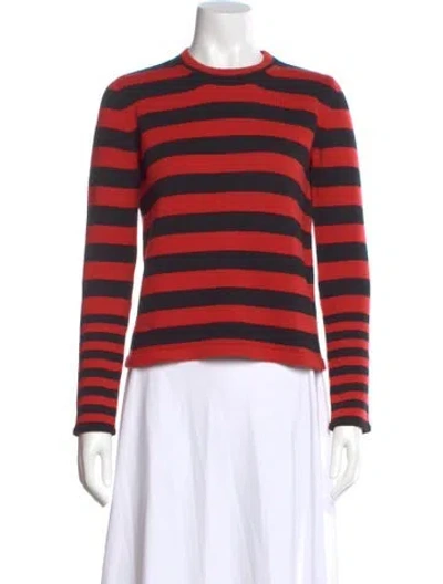 Pre-owned Etro Striped Crew Neck Sweater In Red