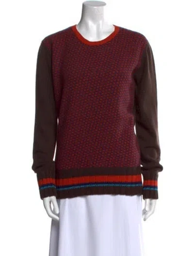 Pre-owned Etro Striped Crew Neck Sweater In Red