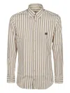 Etro Striped Embroidered Shirt In Animal Print