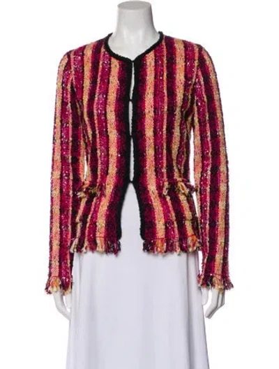 Pre-owned Etro Striped Evening Jacket In Pink
