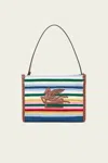 Etro Viscose Pouch With Stripes And Top Handle