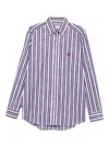 Etro Striped Floral Shirt In Blue