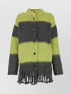 Etro Alpaca And Mohair Blend Cardigan In Green
