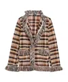 Etro Striped Fringed Woven Jacket In Multi