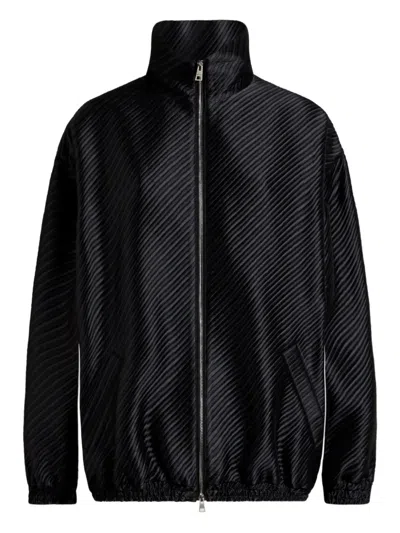 ETRO STRIPED-JACQUARD BOMBER JACKET