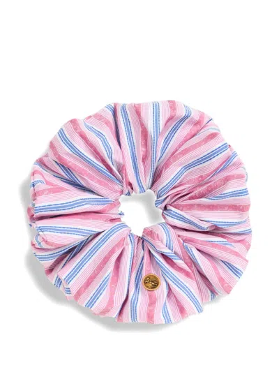 Etro Striped Jacquard Cotton Scrunchie In Pink