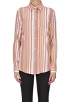 Etro Striped Jacquard Cotton Shirt In Multicoloured