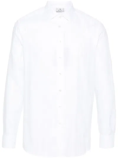 Etro Straight Shirt Long Sleeves Button Down Collar In White
