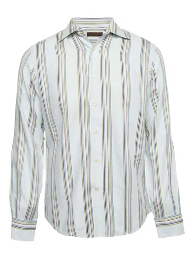 Pre-owned Etro Striped Jacquard Shirt In White
