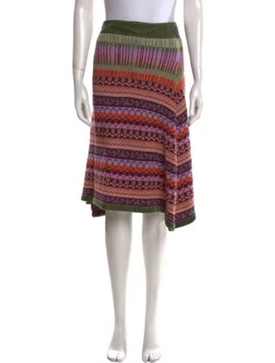 Pre-owned Etro Striped Knee-length Skirt In Green