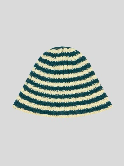 Etro Striped Knit Beanie In Green