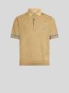 Etro , Striped Knit Polo Shirt With Pegaso Detail, Man, Yellow, Size Xl In Yellow