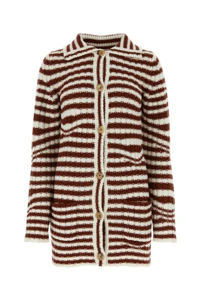 Etro Striped Knitted Cardigan In Multi