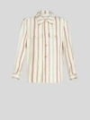 Etro Striped Linen Overshirt In Beige