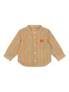Etro Striped Linen Shirt In Orange