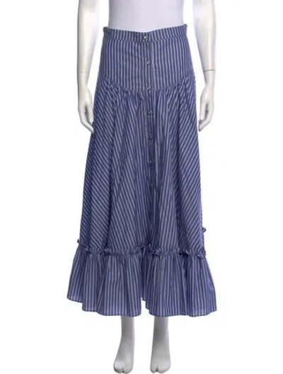 Pre-owned Etro Striped Long Skirt In Blue