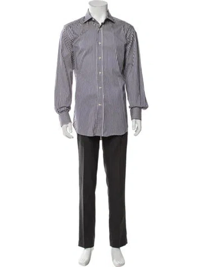 Pre-owned Etro Striped Long Sleeve Dress Shirt