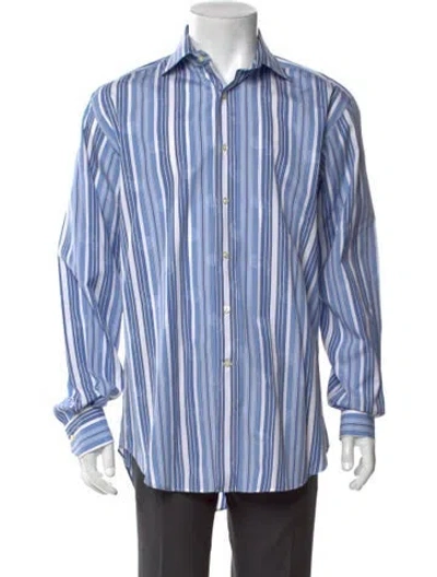 Pre-owned Etro Striped Long Sleeve Dress Shirt In Multi
