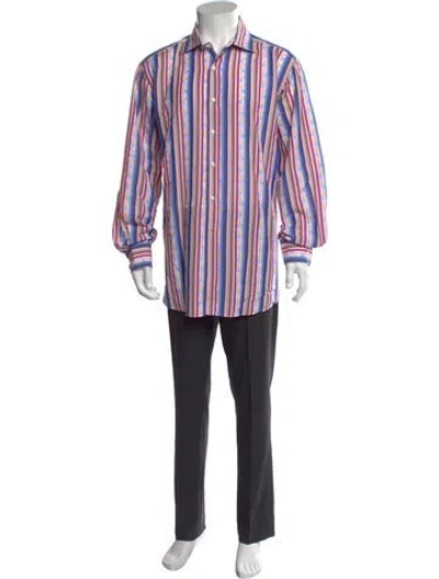 Pre-owned Etro Striped Long Sleeve Dress Shirt In Multi