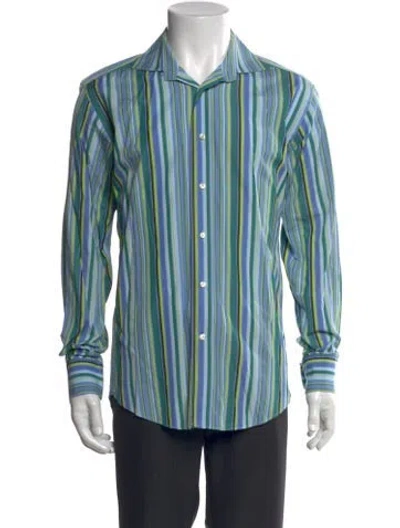 Pre-owned Etro Striped Long Sleeve Dress Shirt In Multi