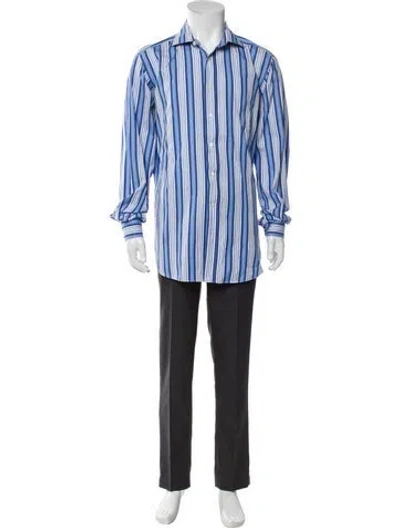 Pre-owned Etro Striped Long Sleeve Dress Shirt In Multi