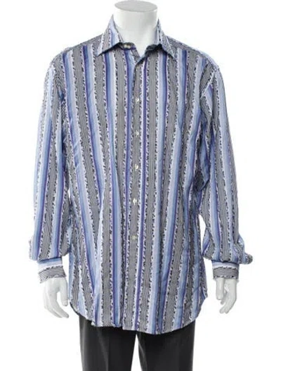 Pre-owned Etro Striped Long Sleeve Dress Shirt In Multi