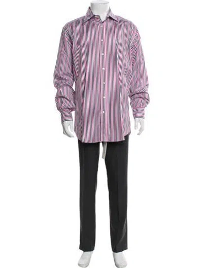 Pre-owned Etro Striped Long Sleeve Dress Shirt In Multi