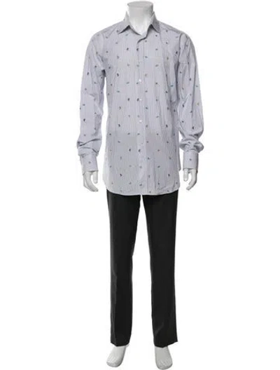 Pre-owned Etro Striped Long Sleeve Dress Shirt In Multi