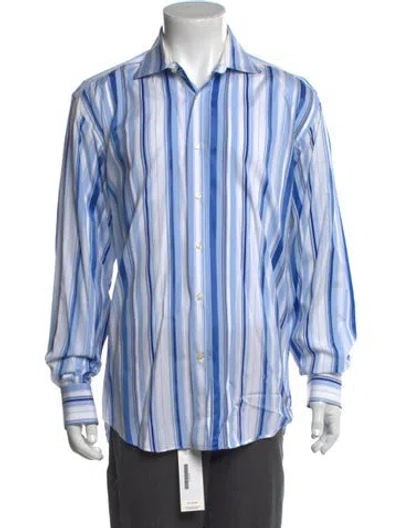 Pre-owned Etro Striped Long Sleeve Dress Shirt In Multi