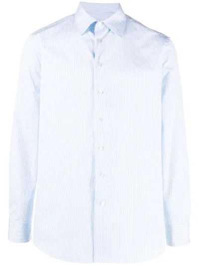Etro Striped Long-sleeve Linen Shirt In White