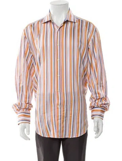 Pre-owned Etro Striped Long Sleeve Shirt In Blue