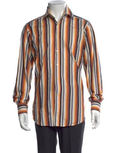 Pre-owned Etro Striped Long Sleeve Shirt In Blue