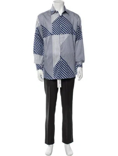 Pre-owned Etro Striped Long Sleeve Shirt In Blue