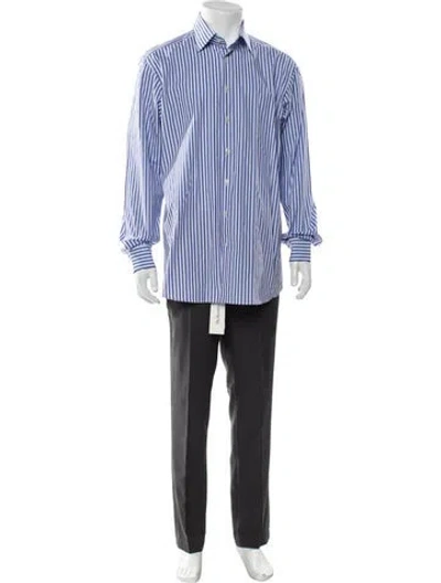 Pre-owned Etro Striped Long Sleeve Shirt In Blue